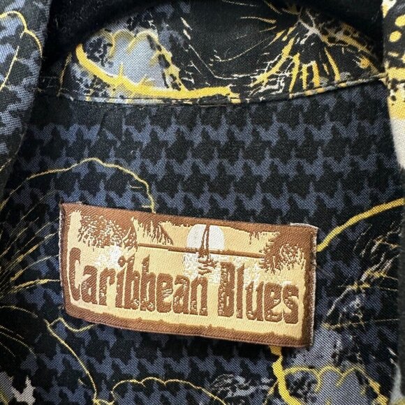 2/$30 Caribbean Blues Mens Hawaiian Button Down Shirt Size XL Blue Beach Surfer - Picture 7 of 11